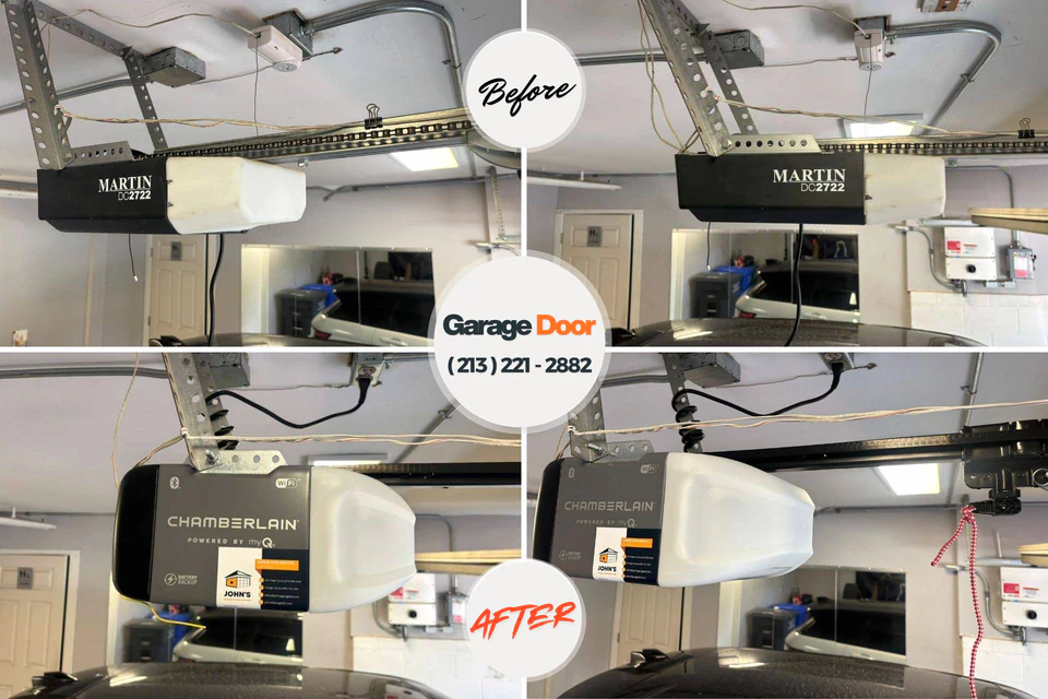 Before and after: garage door repair Martinsville, NJ